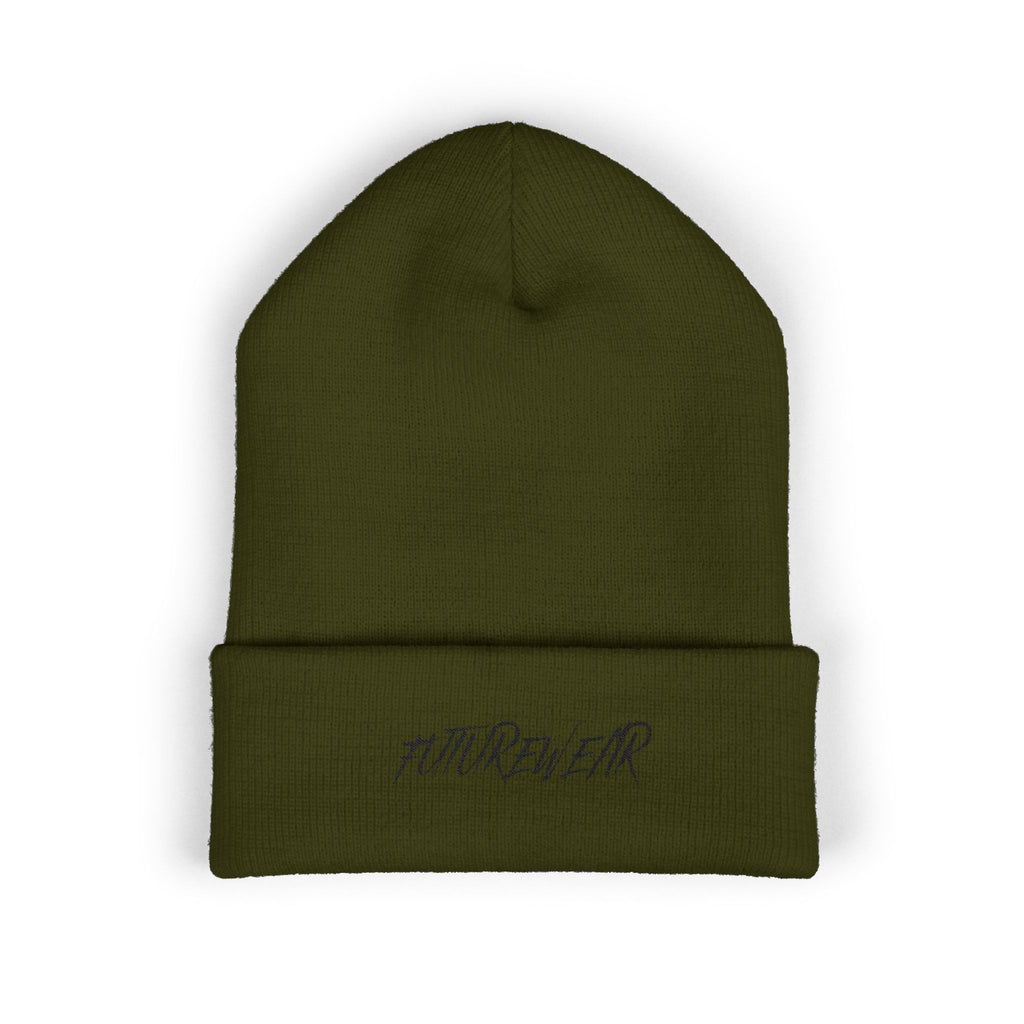 FUTUREWEAR Embroidered Cuffed Beanie — Minimal Streetwear Knit Hat