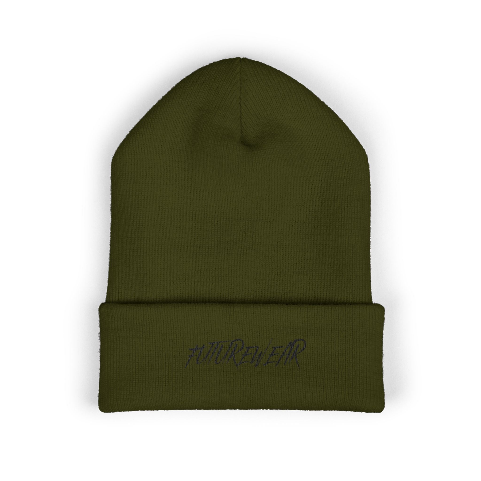 FUTUREWEAR Embroidered Cuffed Beanie — Minimal Streetwear Knit Hat