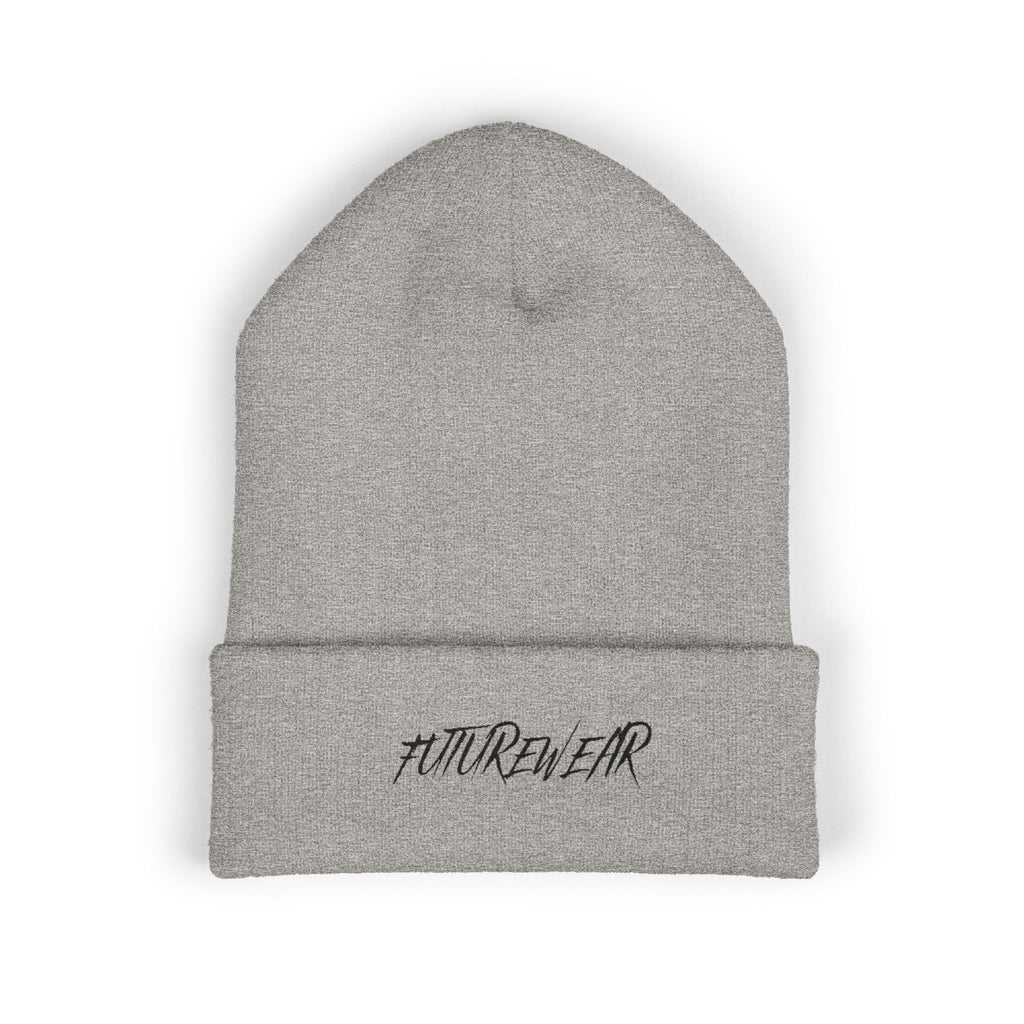 FUTUREWEAR Embroidered Cuffed Beanie — Minimal Streetwear Knit Hat
