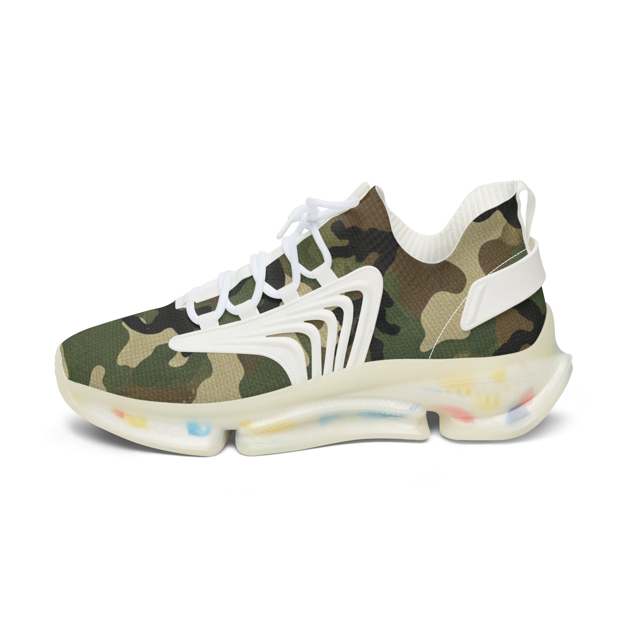 Women's Mesh Sneakers — Army Print Athletic Shoes