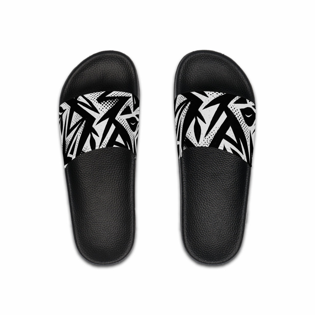 Black & White Abstract Slide Sandals — Men's Graphic Slides