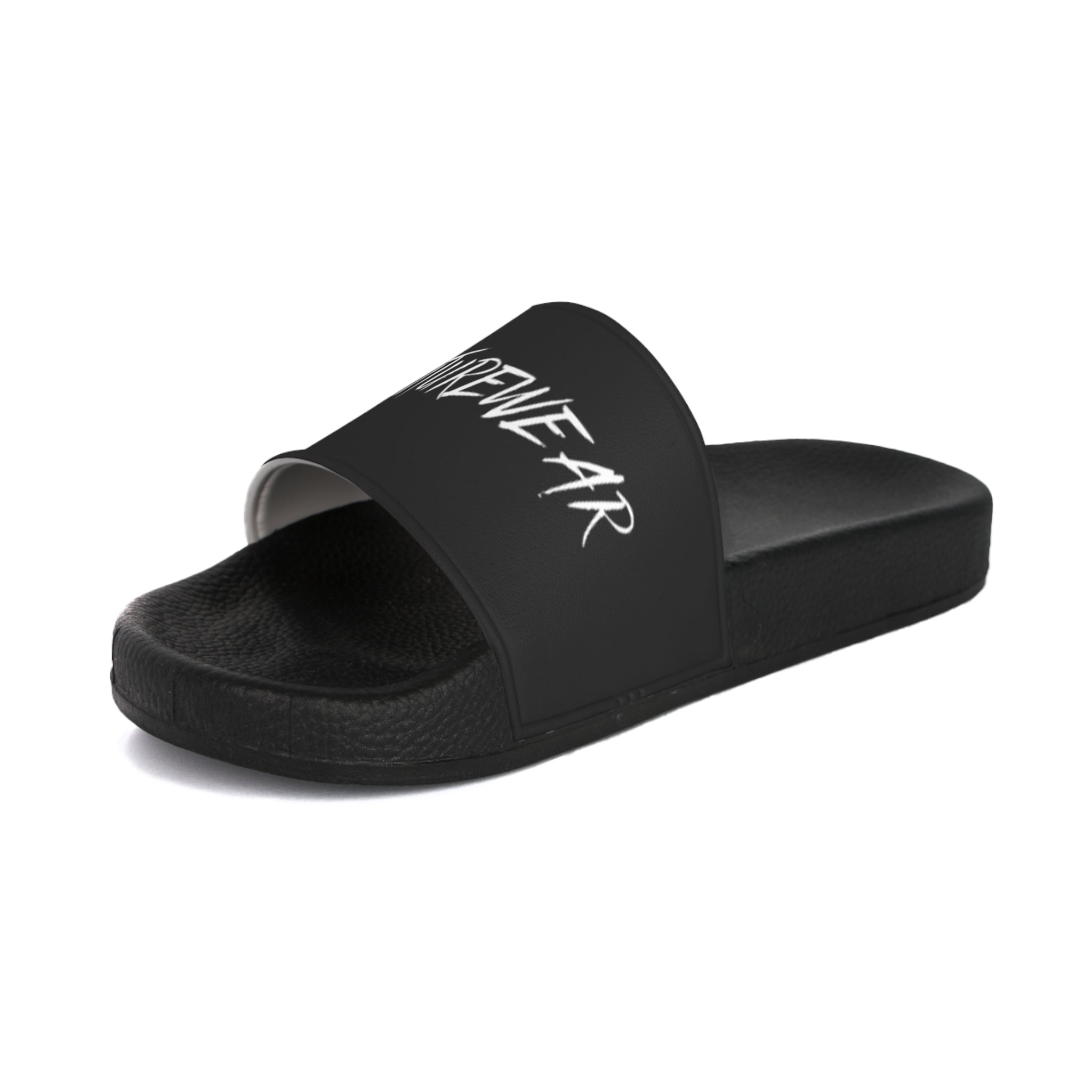 Slide Sandals - Black 'Futurewear' Script Slides for Men