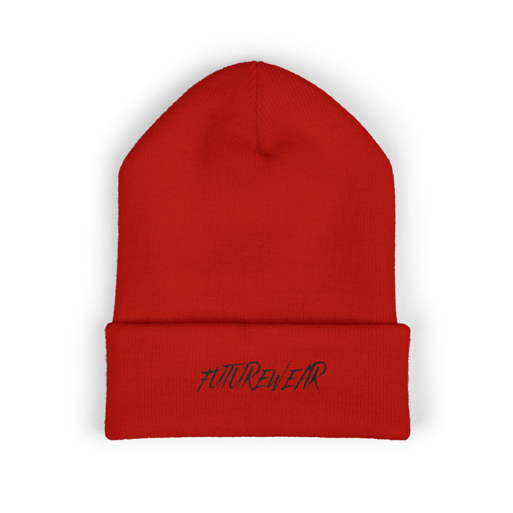 FUTUREWEAR Embroidered Cuffed Beanie — Minimal Streetwear Knit Hat