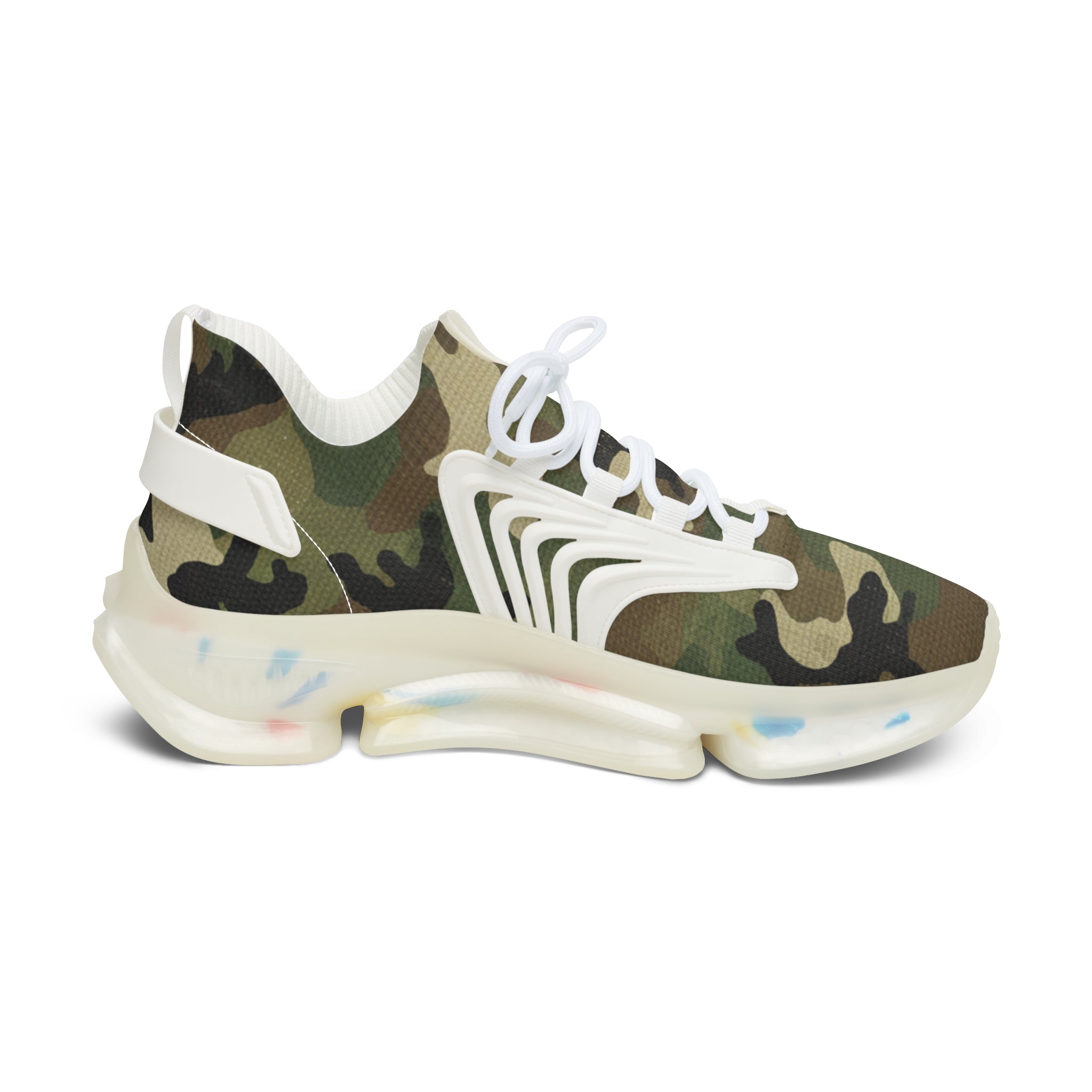 Women's Mesh Sneakers — Army Print Athletic Shoes
