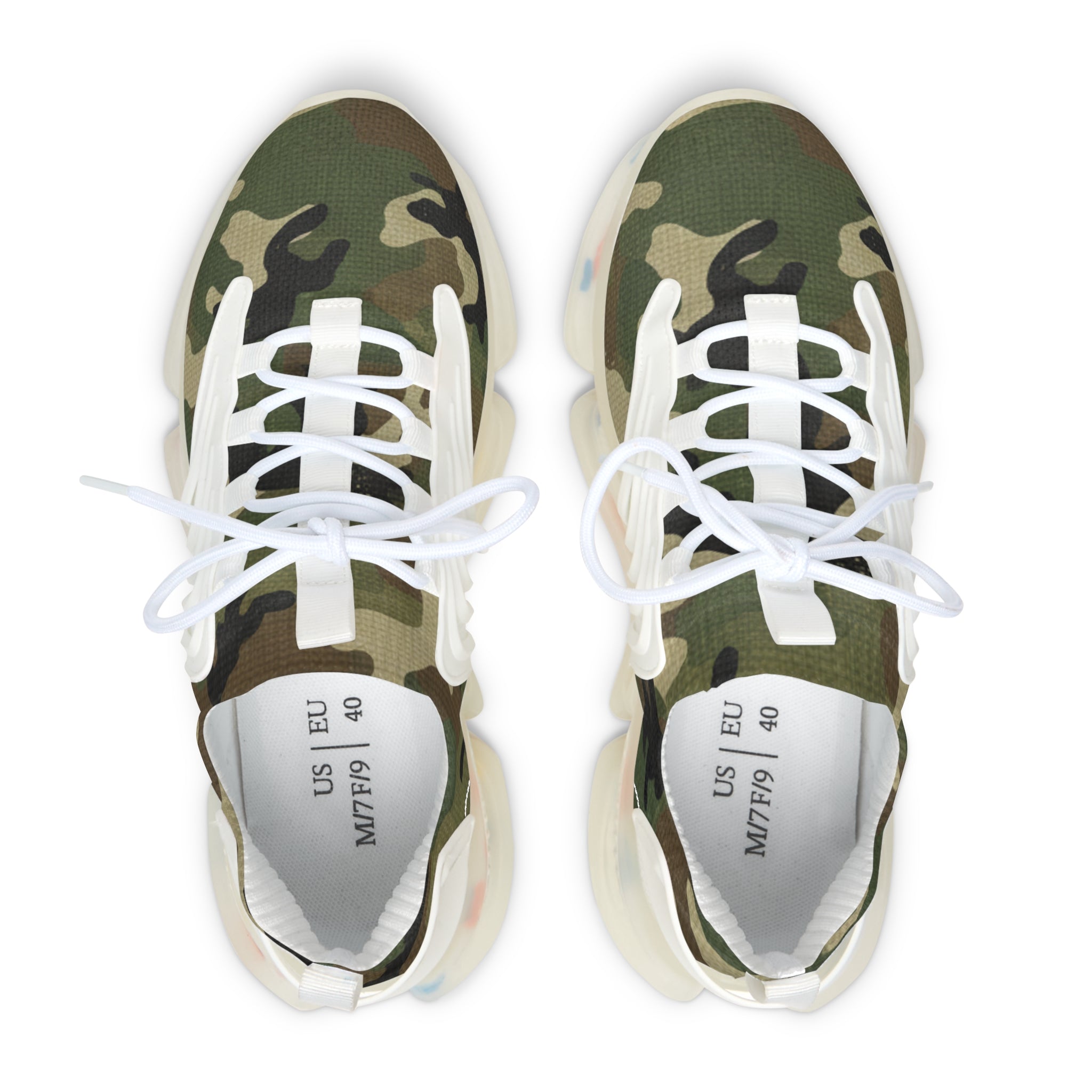 Women's Mesh Sneakers — Army Print Athletic Shoes