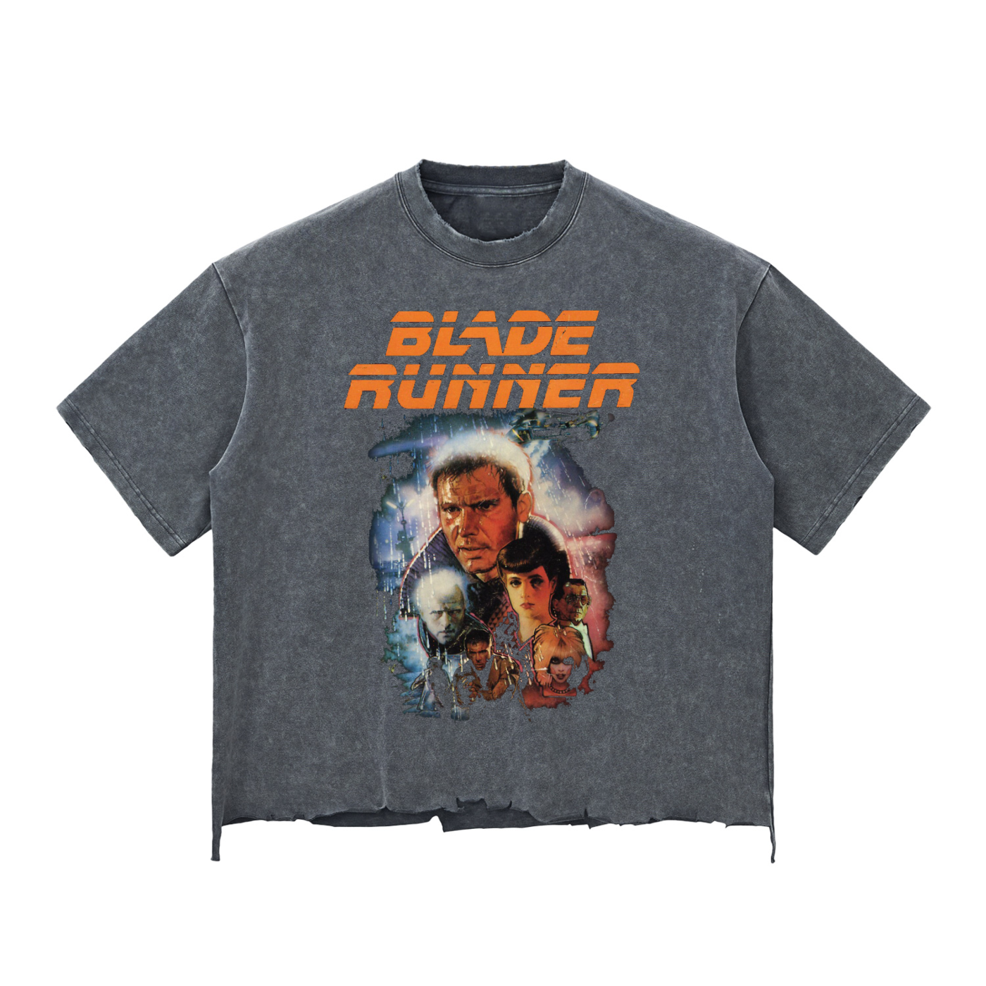 Snow Wash Raw-Hem Boxy T-shirt