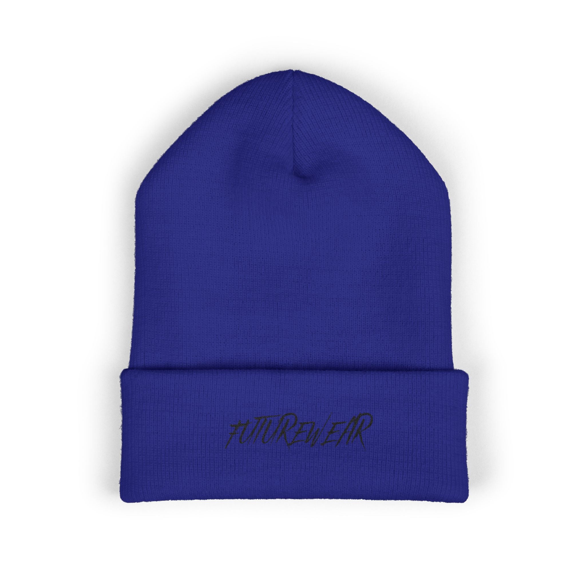 FUTUREWEAR Embroidered Cuffed Beanie — Minimal Streetwear Knit Hat