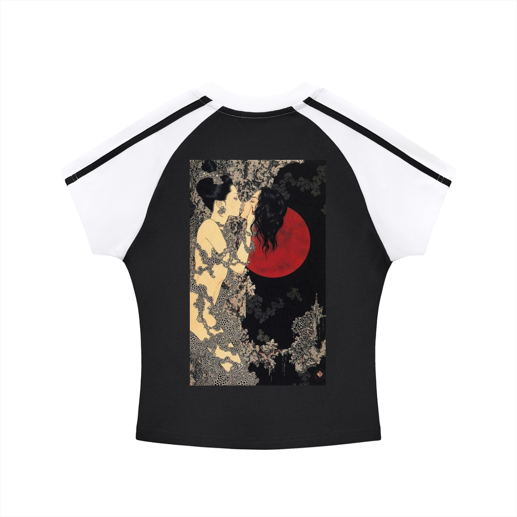 Contrast Stripes Bodycon Raglan  Sleeve T-Shirt