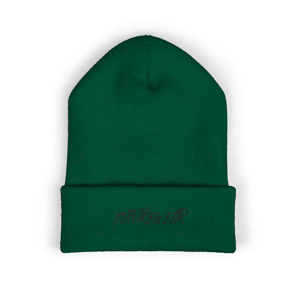 FUTUREWEAR Embroidered Cuffed Beanie — Minimal Streetwear Knit Hat