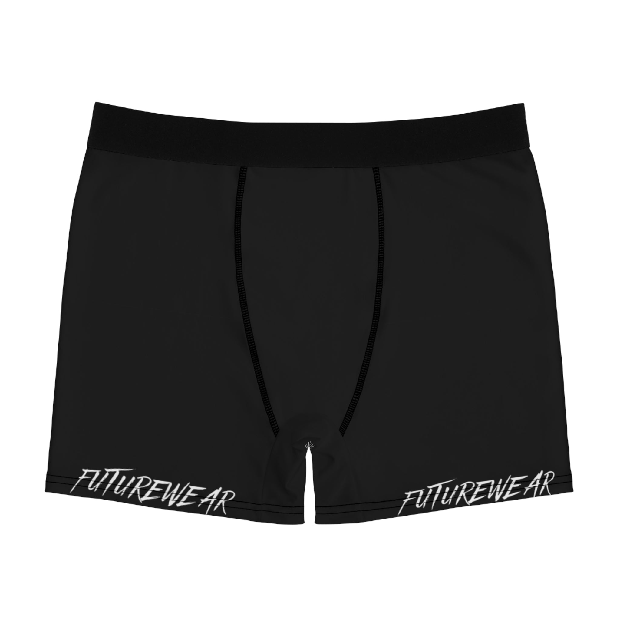Boxer Briefs — Black 'FUTUREWEAR' Side Script Performance Underwear