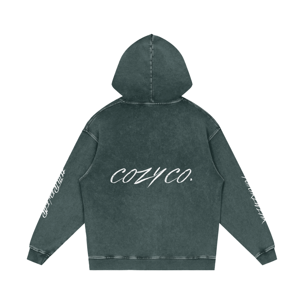 Snow Washed Loose Cotton Hoodie