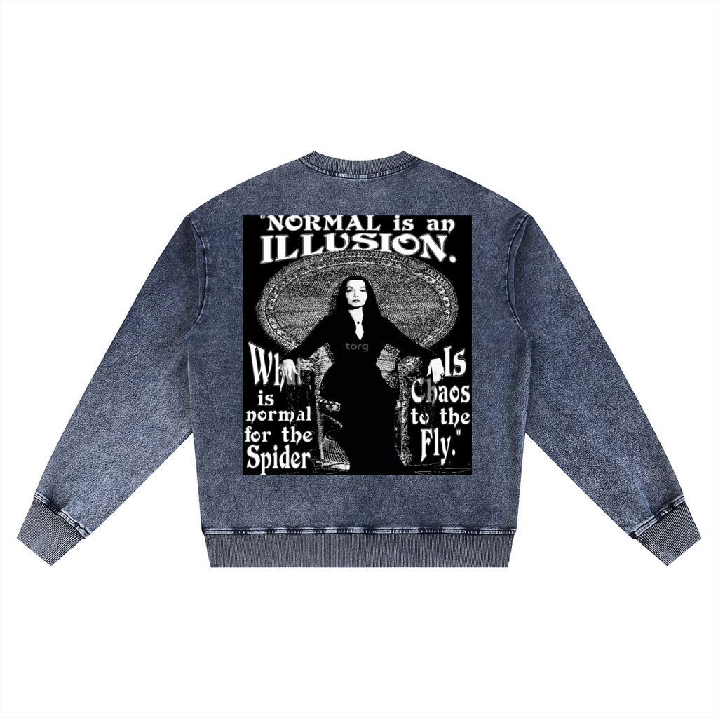 Snow Wash Oversized Crewneck Sweatshirt