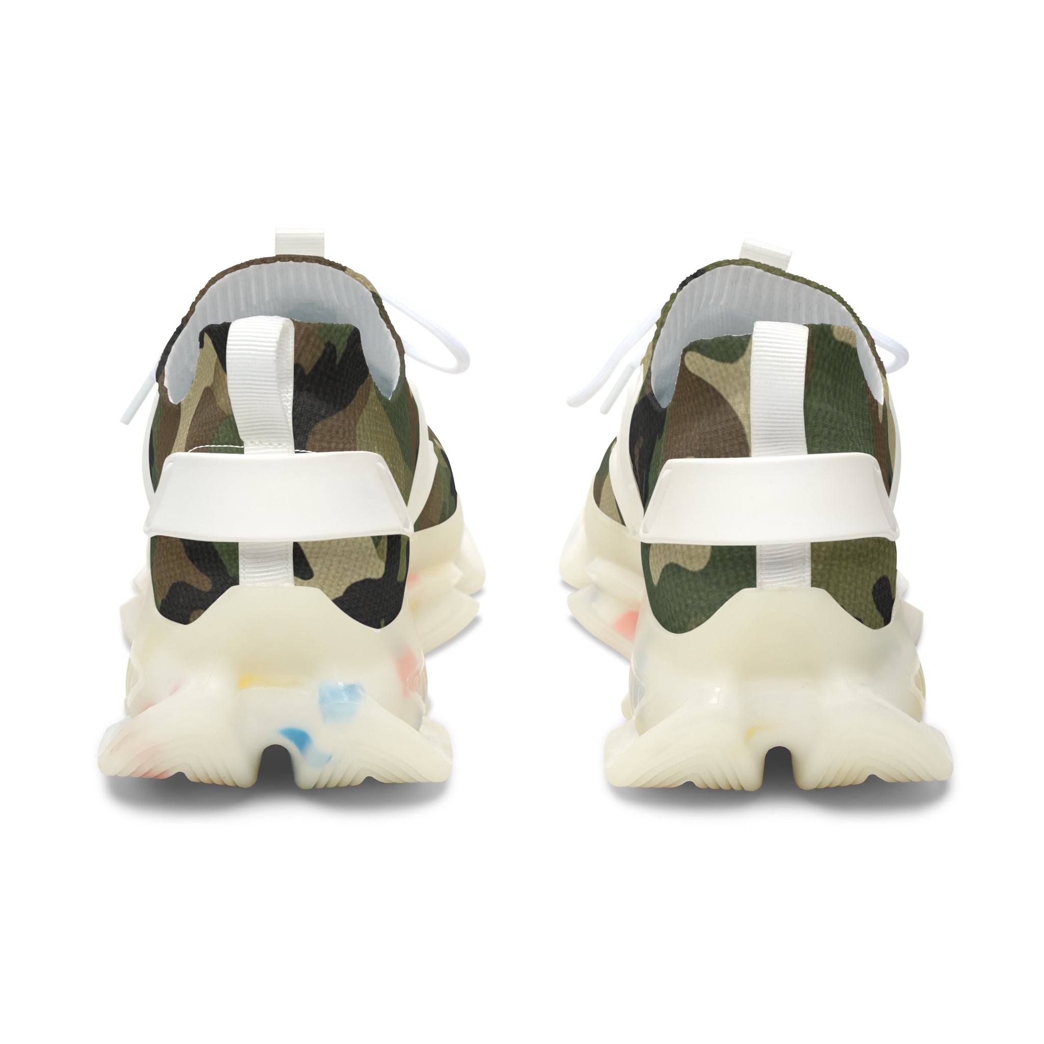 Women's Mesh Sneakers — Army Print Athletic Shoes