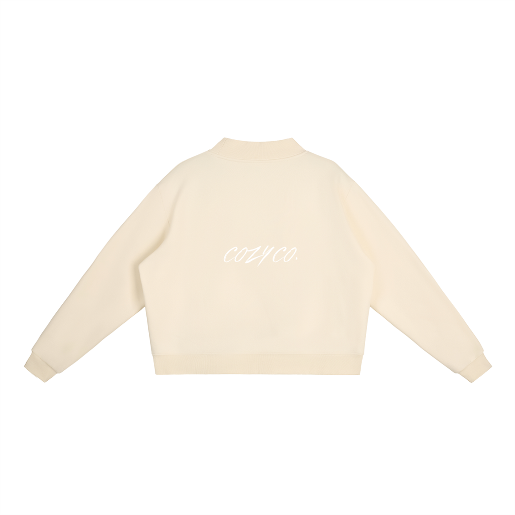 Essential Fleece Mock-Neck Crew Sweatshirt