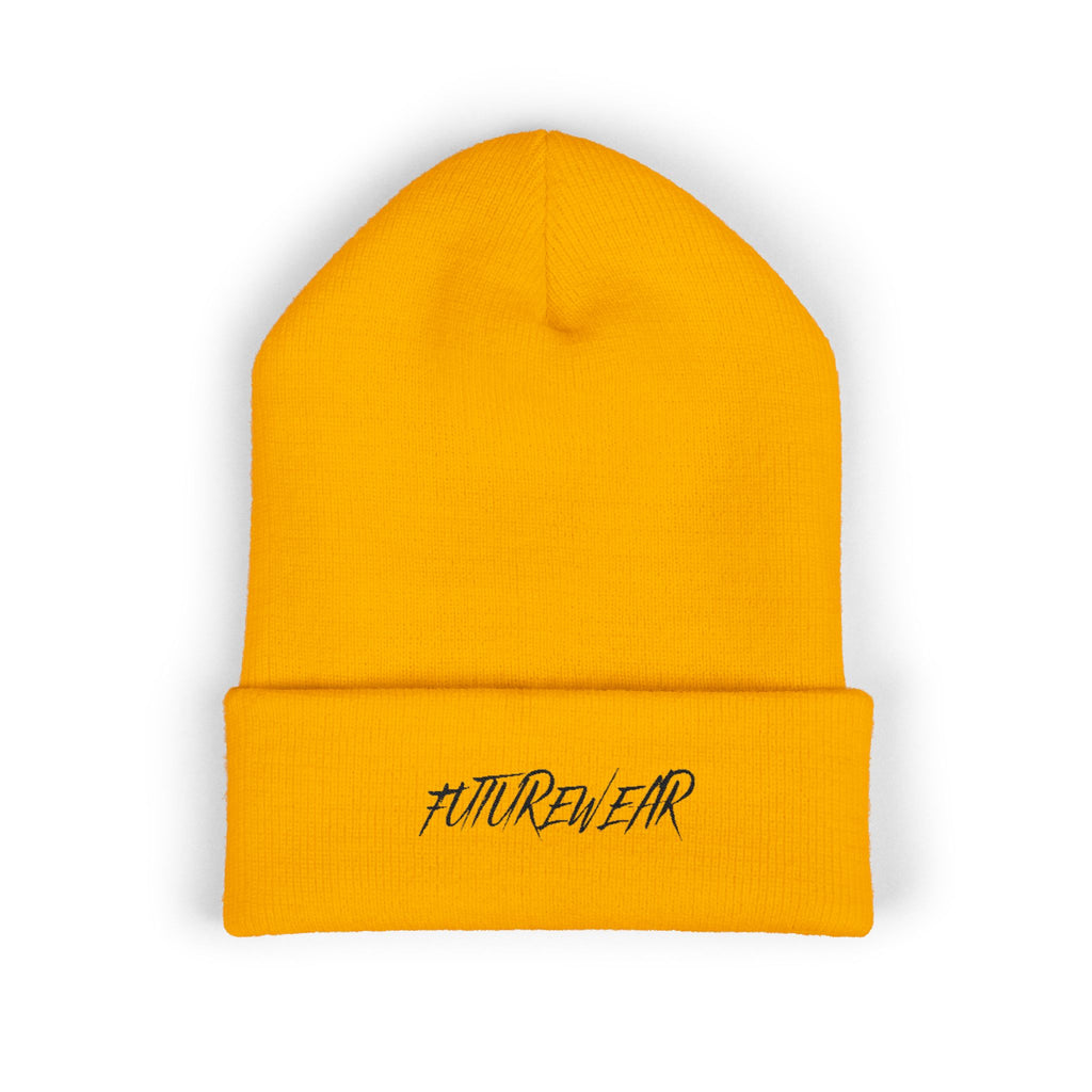FUTUREWEAR Embroidered Cuffed Beanie — Minimal Streetwear Knit Hat
