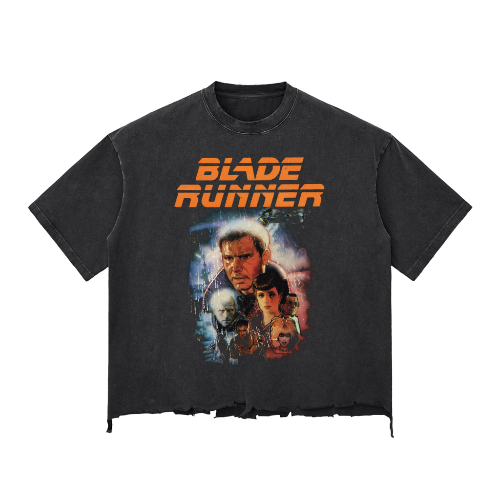 Snow Wash Raw-Hem Boxy T-shirt