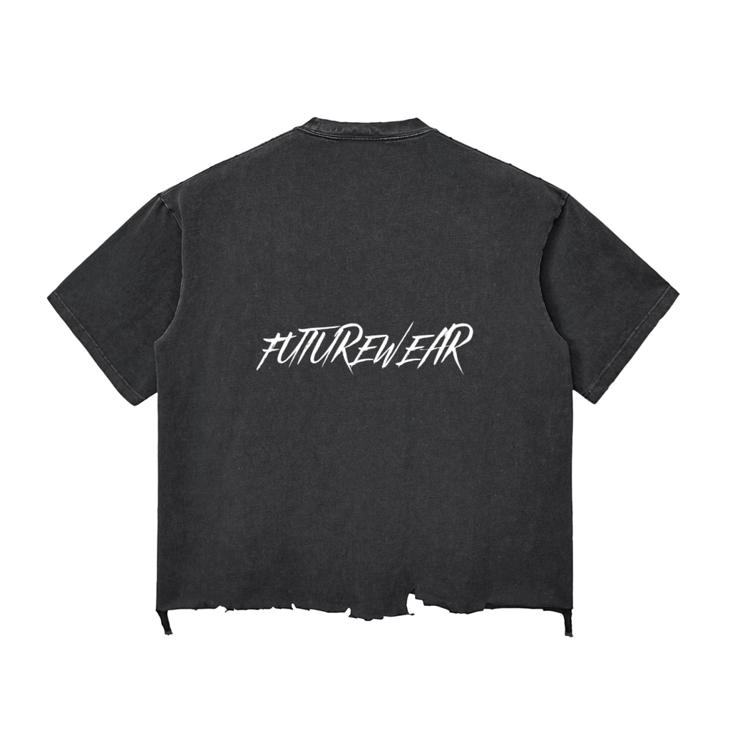 Snow Wash Raw-Hem Boxy T-shirt