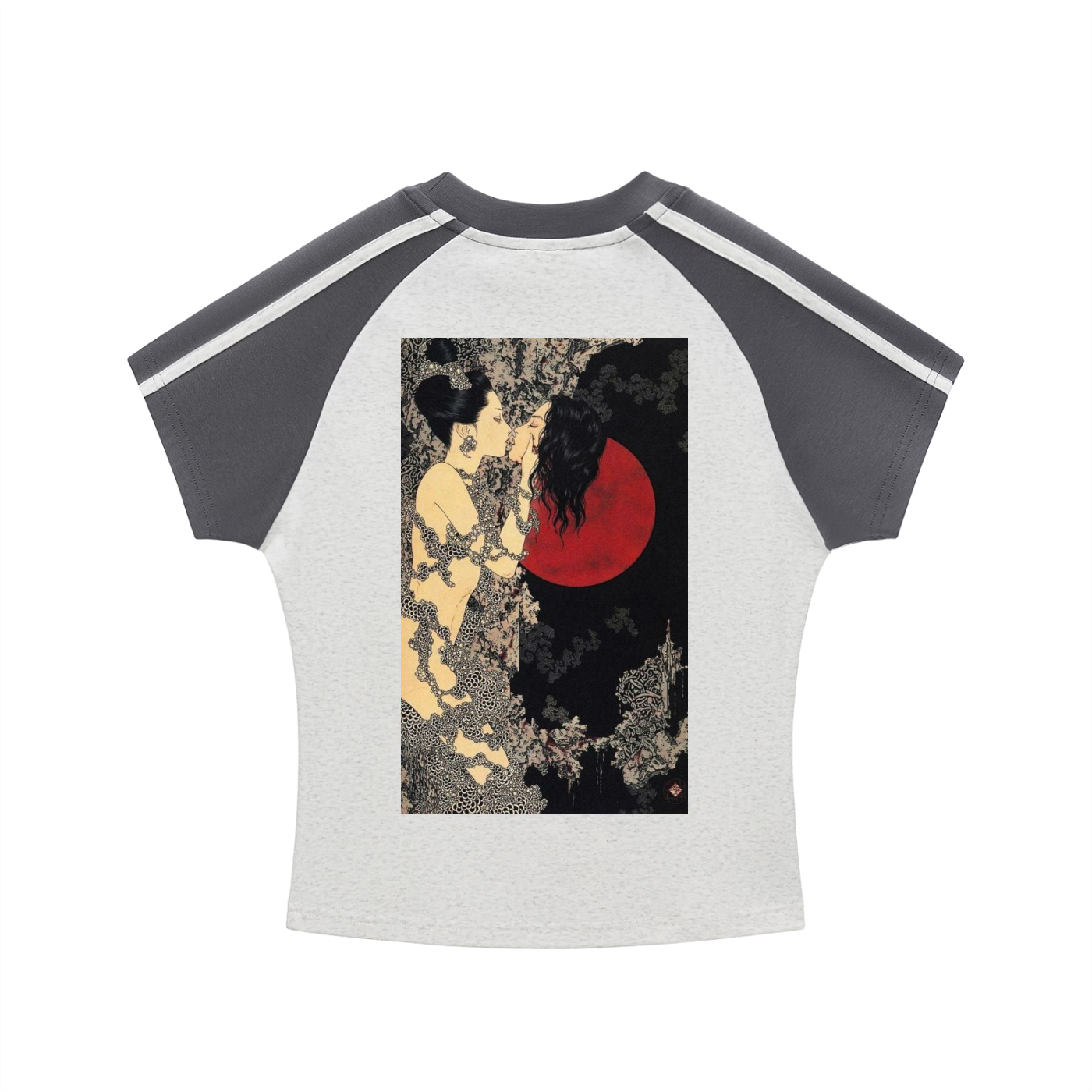 Contrast Stripes Bodycon Raglan  Sleeve T-Shirt