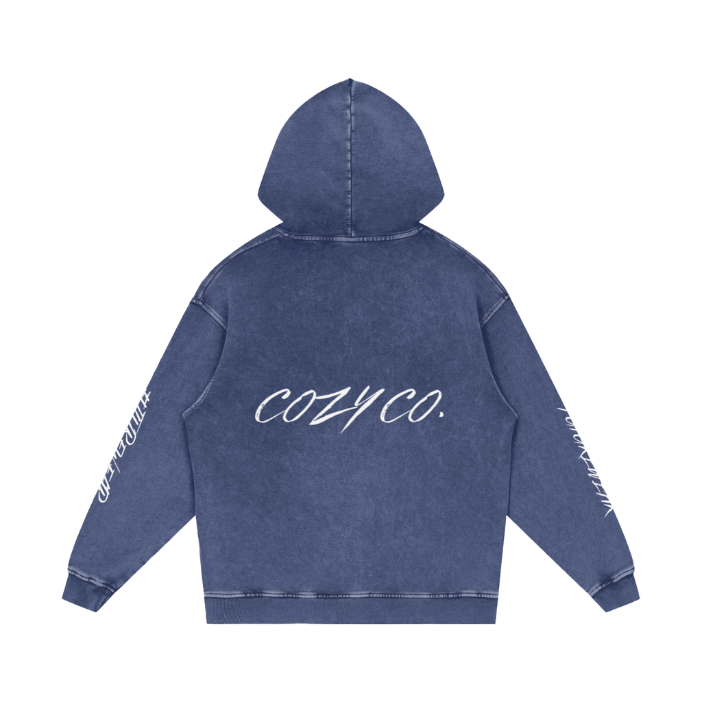 Snow Washed Loose Cotton Hoodie
