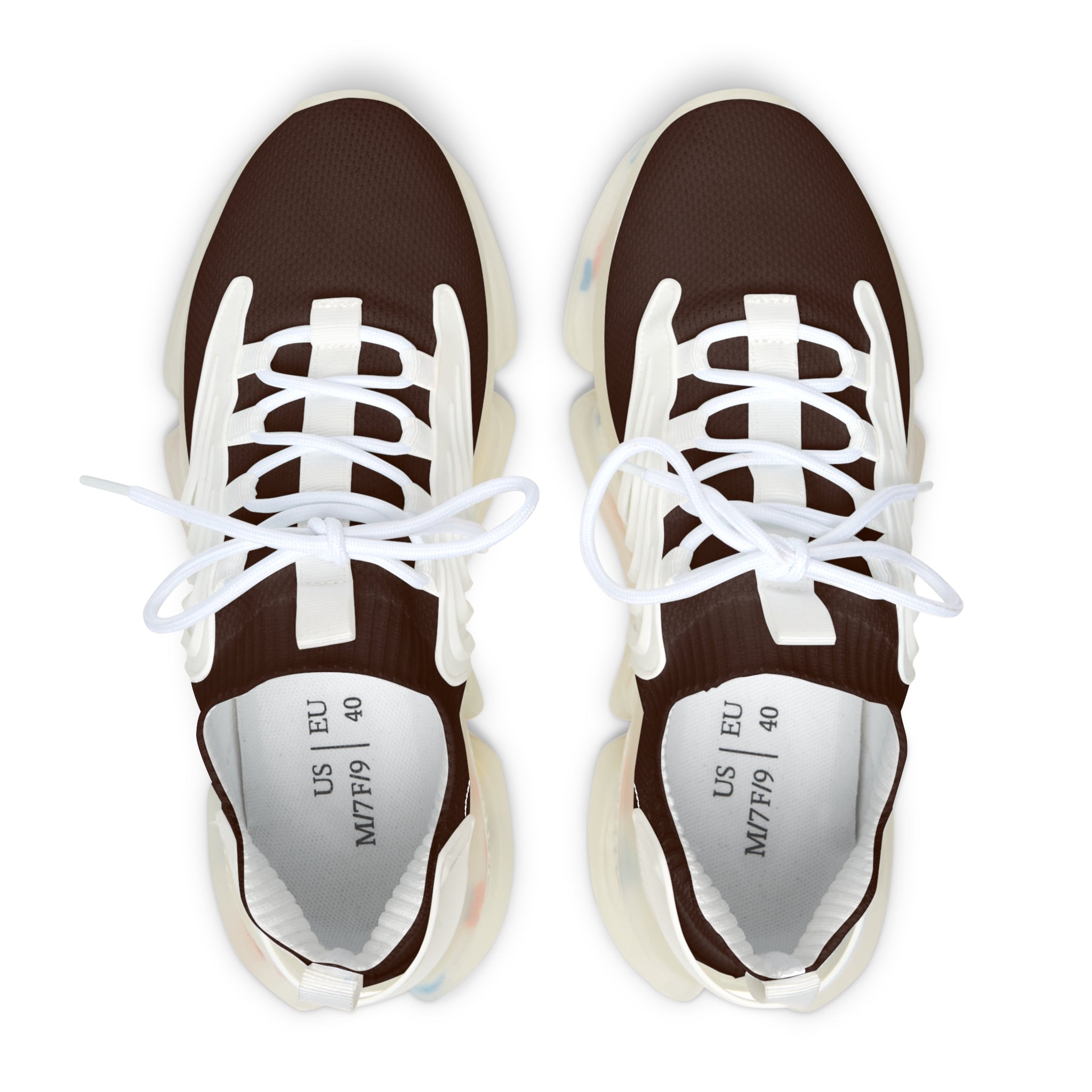 Women's Mesh Sneakers — Brown 'FUTURE NEVER' Lightweight Fashion Trainers