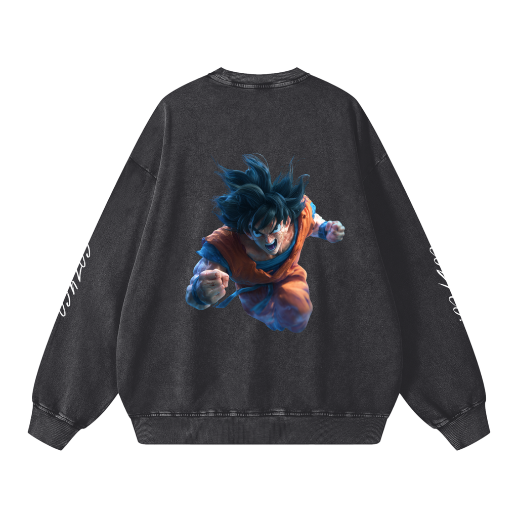 Dragon Ball Z Snow Washed Oversized Sweatshirt