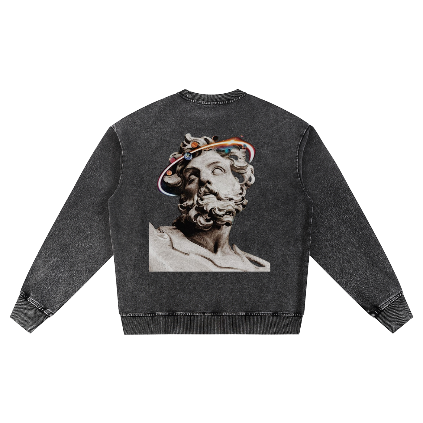 Snow Wash Oversized Crewneck Sweatshirt