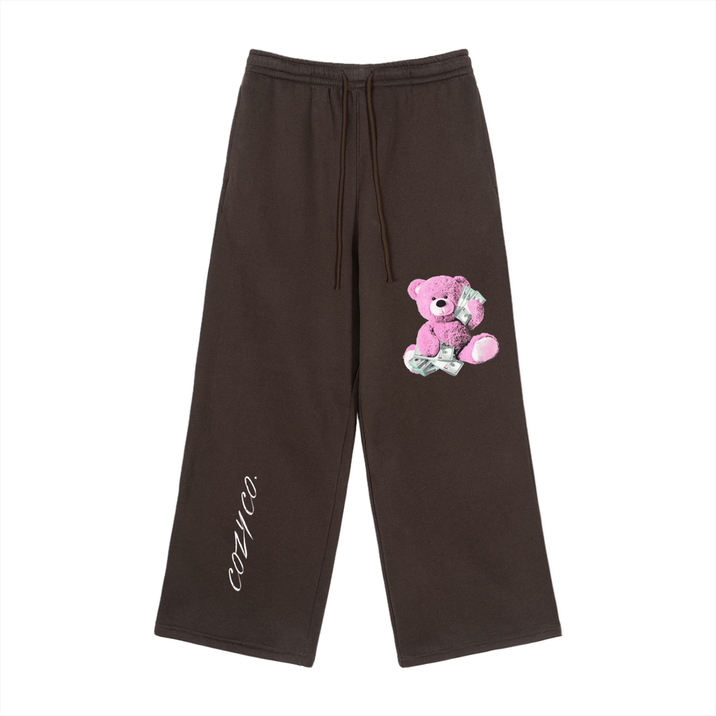 Fleece Drawstring Straight-Leg Sweatpants