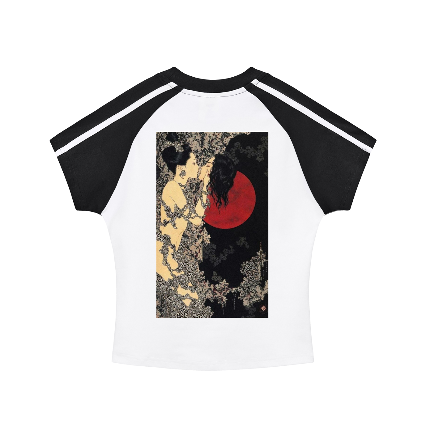 Contrast Stripes Bodycon Raglan  Sleeve T-Shirt