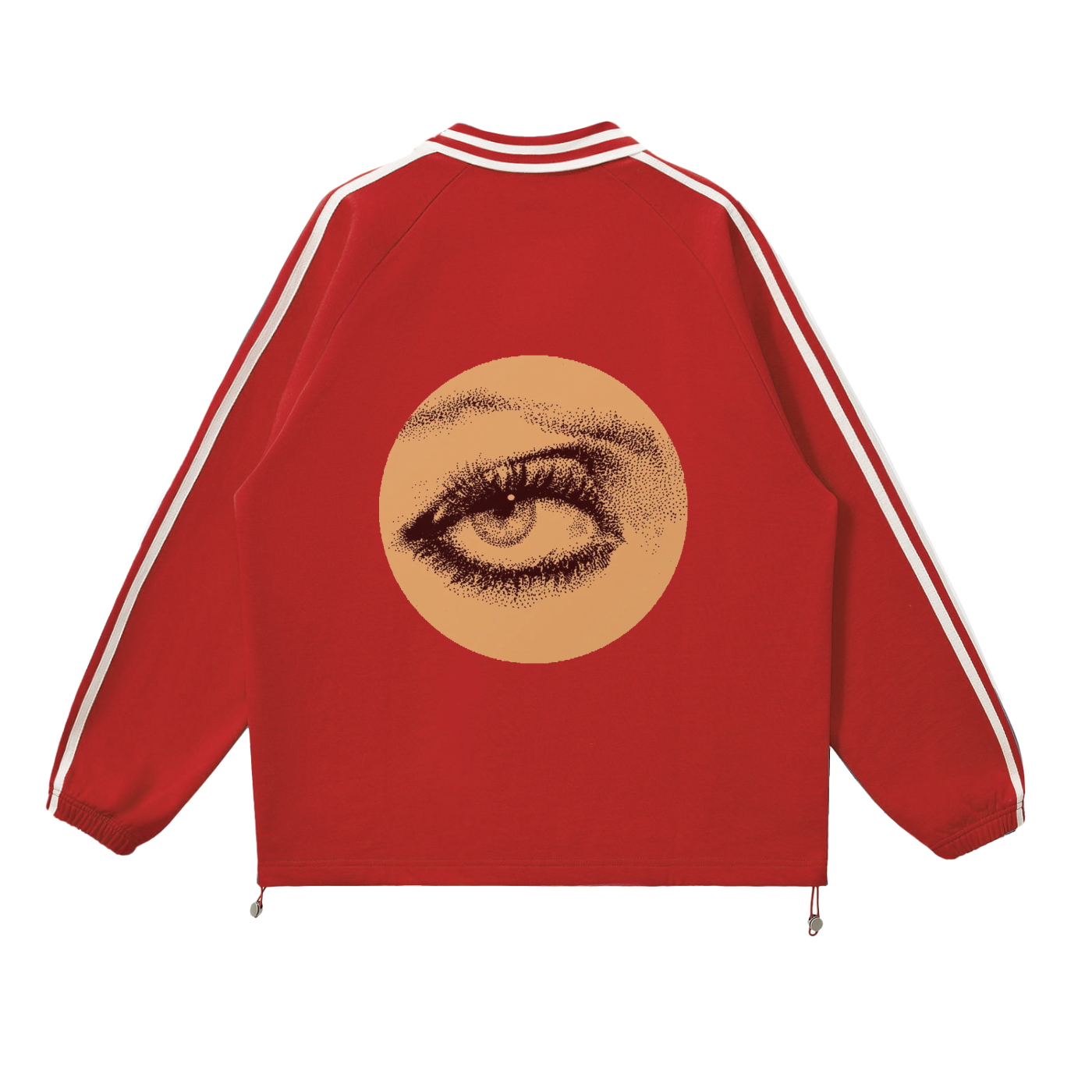 Contrast Striped Lapel Collar Sweatshirt