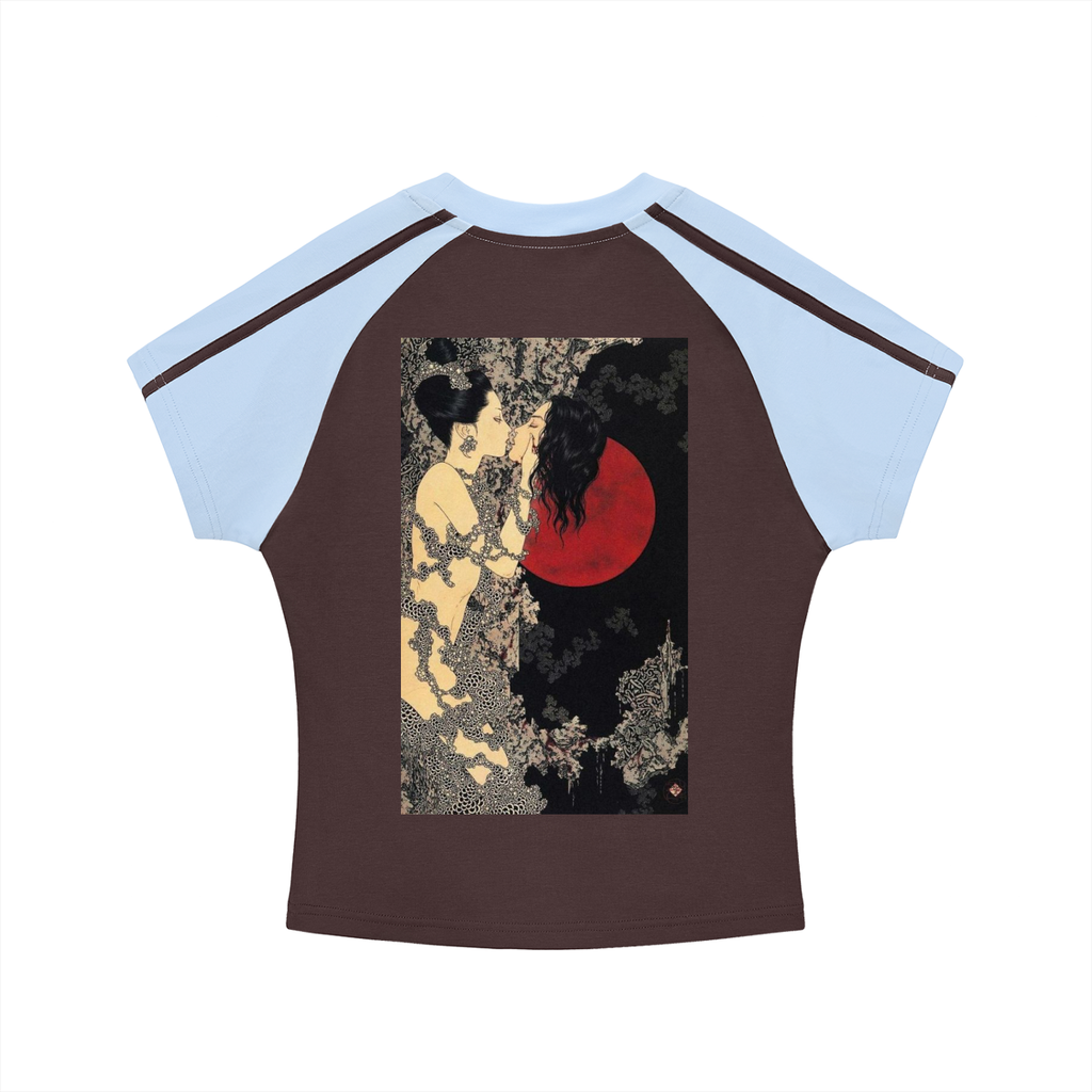 Contrast Stripes Bodycon Raglan  Sleeve T-Shirt