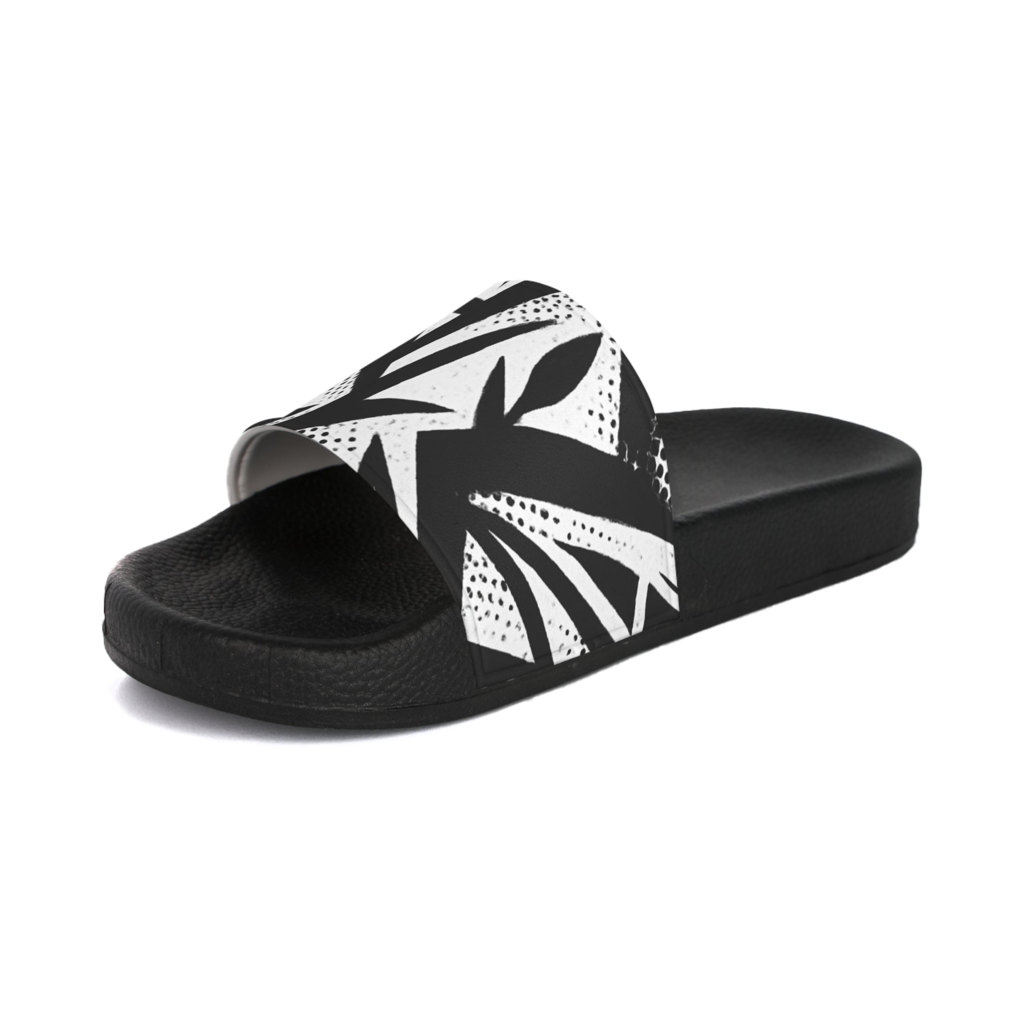 Black & White Abstract Slide Sandals — Men's Graphic Slides