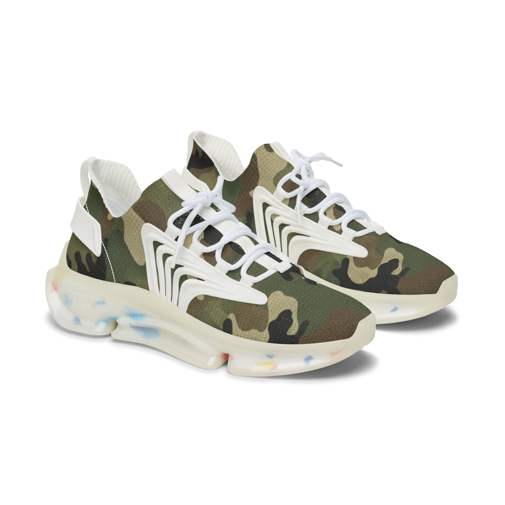 Women's Mesh Sneakers — Army Print Athletic Shoes