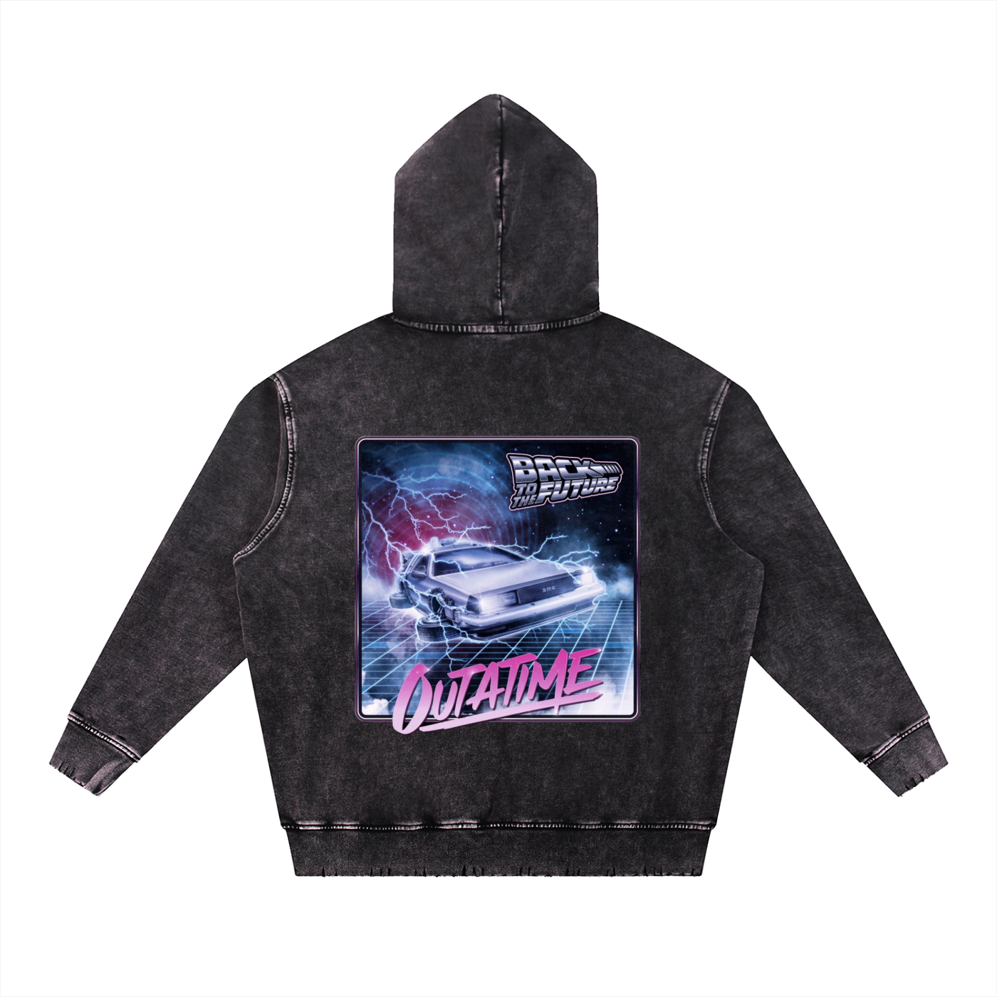 Snow Wash Hand-Frayed Heavyweight  Hoodie