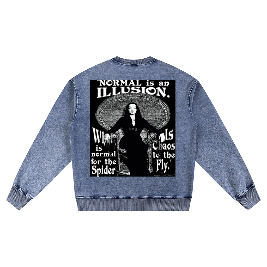 Snow Wash Oversized Crewneck Sweatshirt