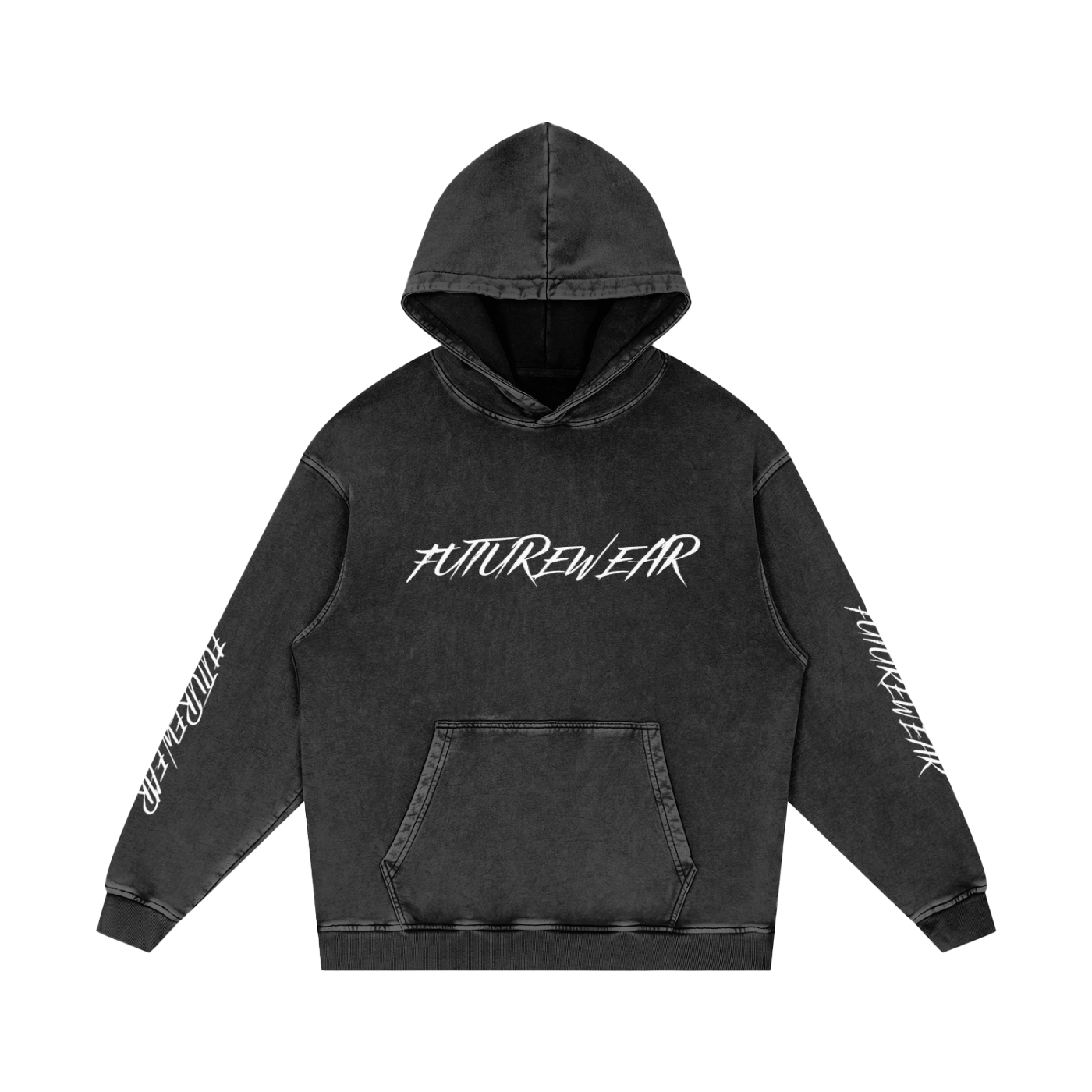 Snow Washed Loose Cotton Hoodie