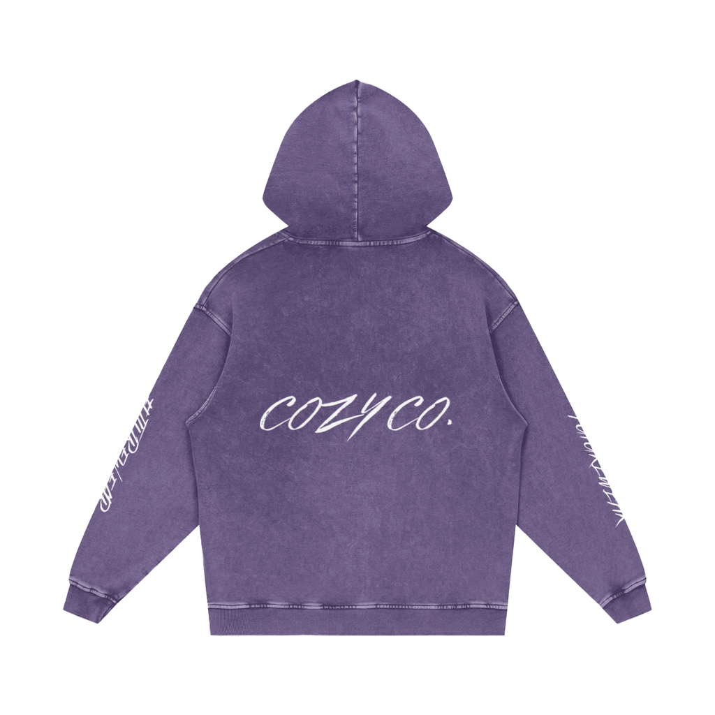 Snow Washed Loose Cotton Hoodie