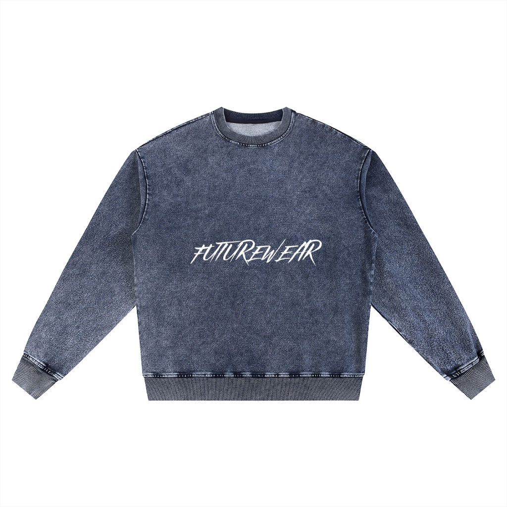 Snow Wash Oversized Crewneck Sweatshirt