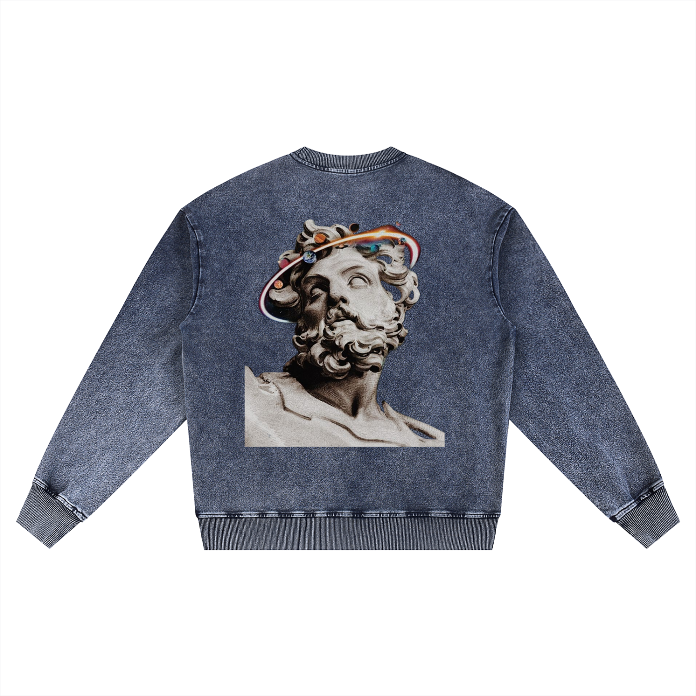 Snow Wash Oversized Crewneck Sweatshirt