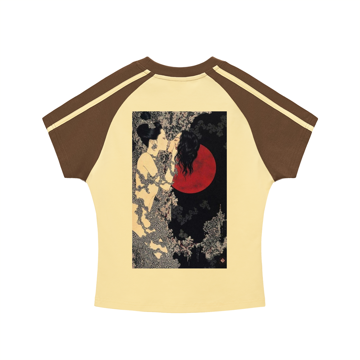 Contrast Stripes Bodycon Raglan  Sleeve T-Shirt