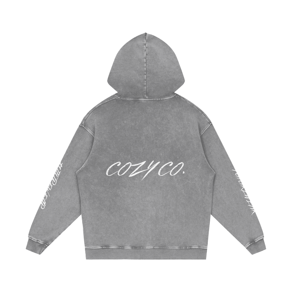 Snow Washed Loose Cotton Hoodie