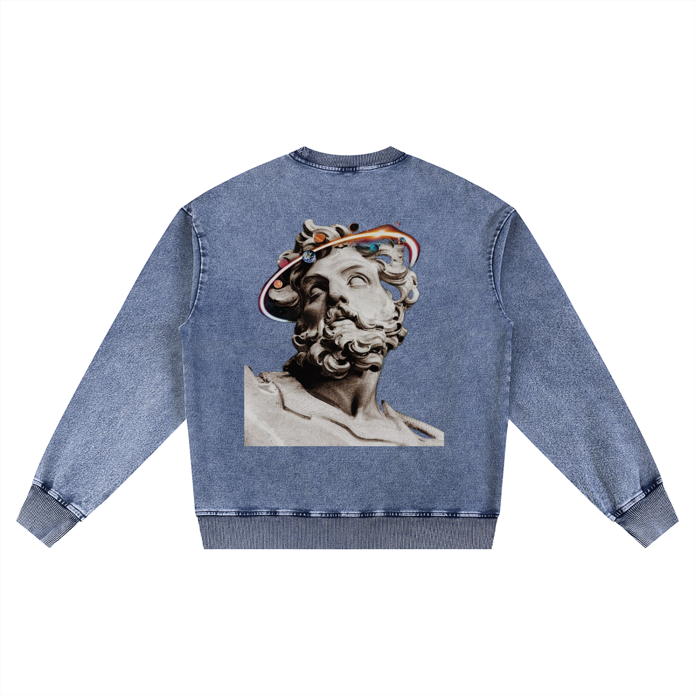 Snow Wash Oversized Crewneck Sweatshirt