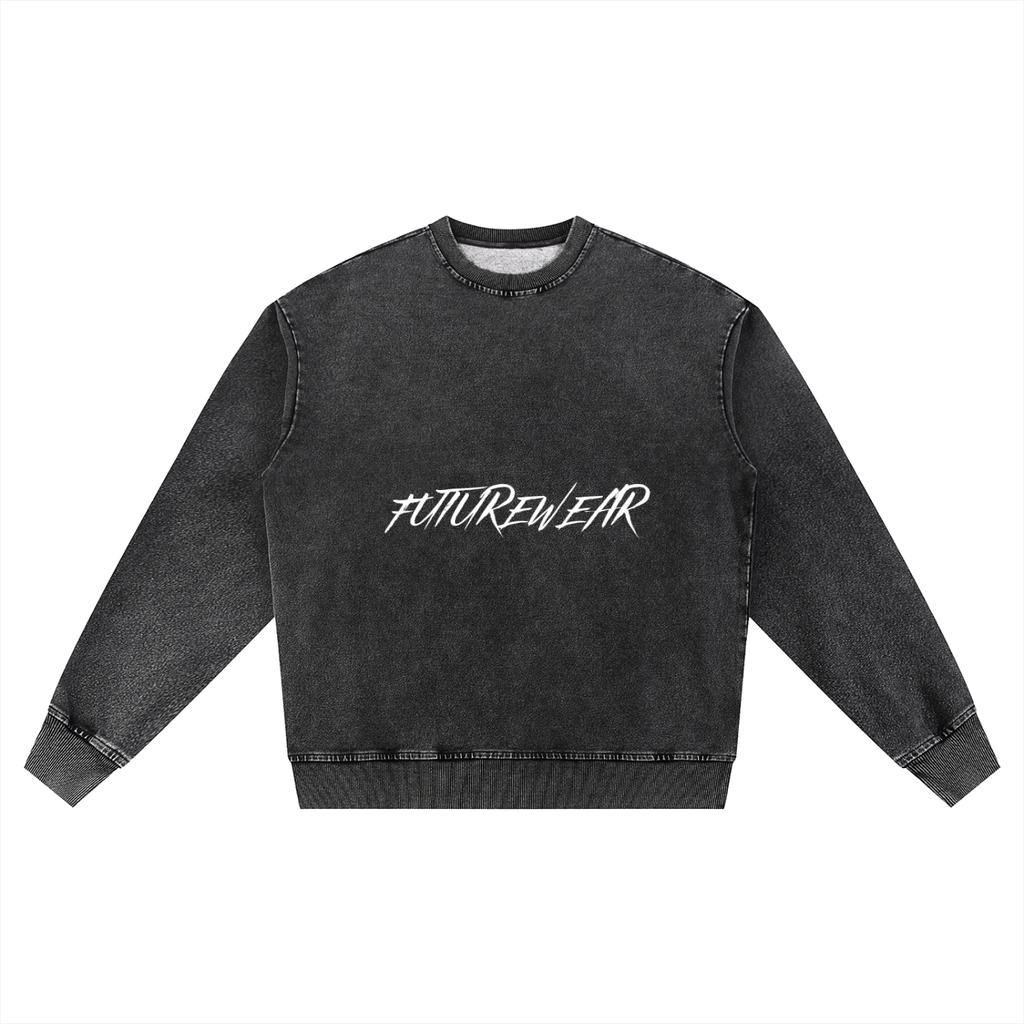 Snow Wash Oversized Crewneck Sweatshirt
